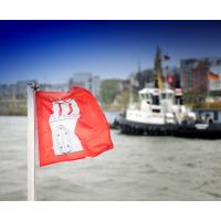 3535_0757 Hamburgflagge im Wind - Schlepper vor Hamburg Altona. | 